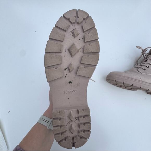 TOMS Women's Alaya Boot Sahara Synthetic Nubuck Combat Platform Lace Up 7.5 - Picture 8 of 11